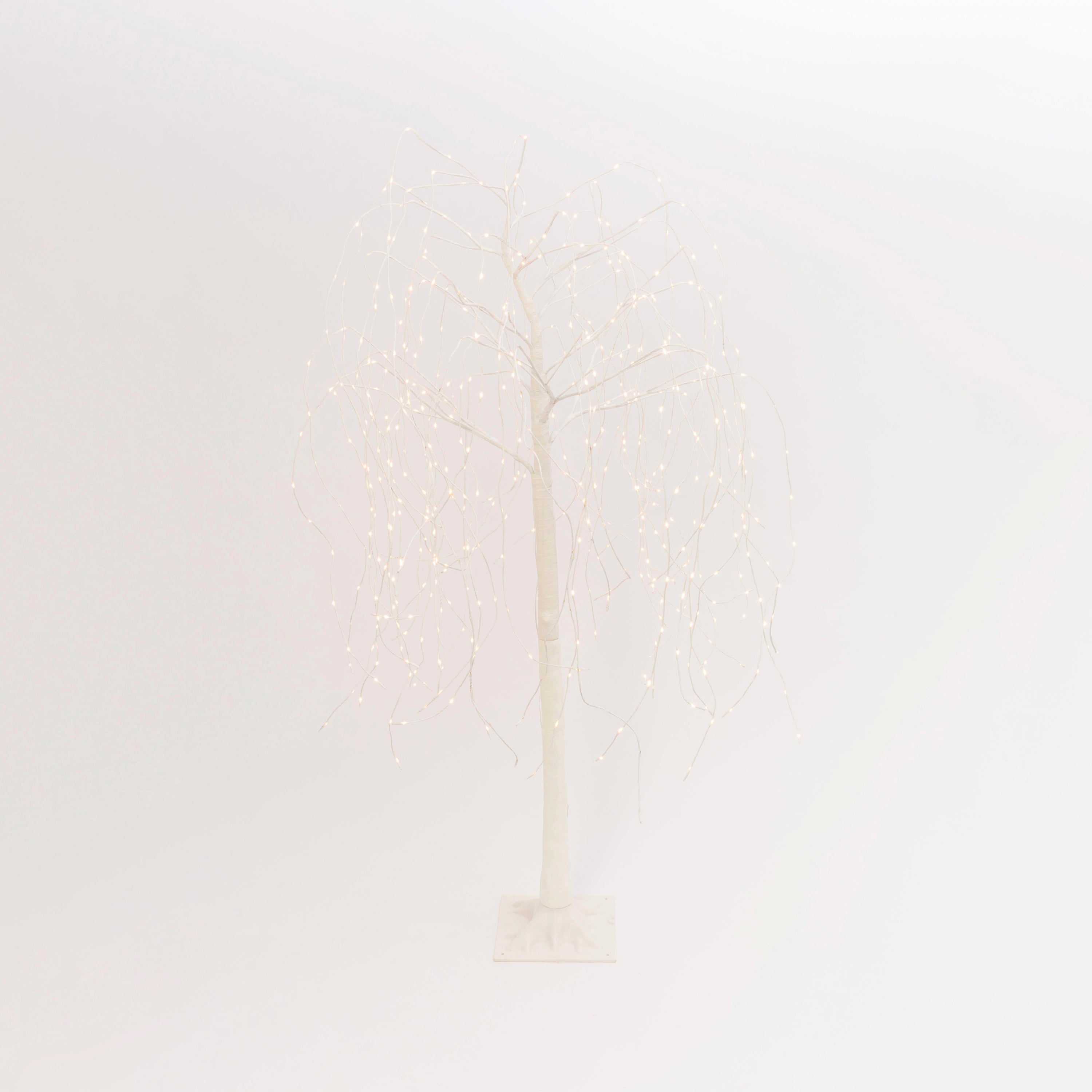 Old world 6'H Electric White Branch Willow Tree with 560 Warm White – Holiday Display Tree